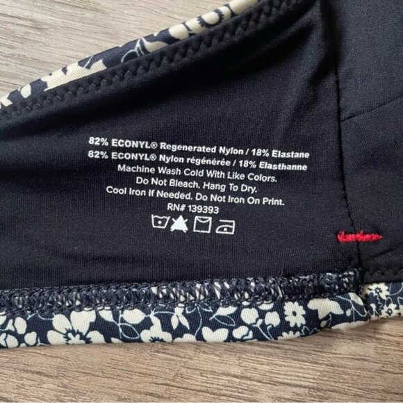 Everlane The Square-Neck Bikini Top Floral Print Navy L - Picture 9 of 12